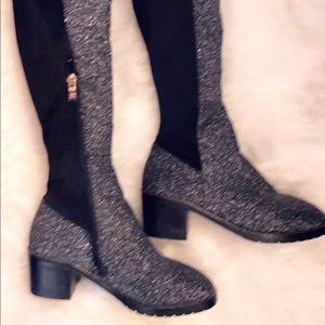 Designer silver sparkle boots